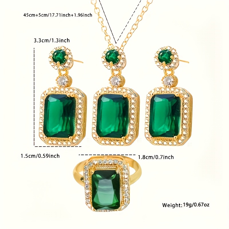 Women's Luxurious Square Jewelry Set, Perfect Gift for Her